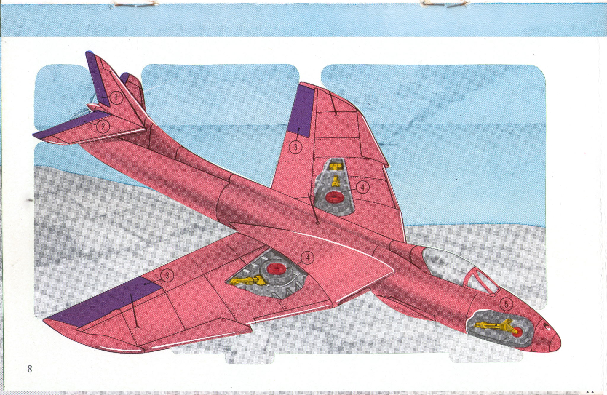 FROG The Attackers Series F144 Hawker Hunter, International Model Aircraft Ltd, 1965, буклет, компоновочный рисунок